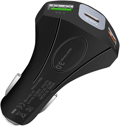 Nosii 40W 7.0A Dual USB con Tipo-C Carga r?pida QC 3.0 Cargador de autom?vil Martillo rompedor de Emergencia para Cargar r?pidamente su tel?fono (Color : Black) Nosii 40W 7.0A Dual USB con Tipo-C Carga r?pida QC 3.0 Cargador de autom?vil Martillo rompedor de Emergencia para Cargar r?pidamente su tel?fono (Color : Black)