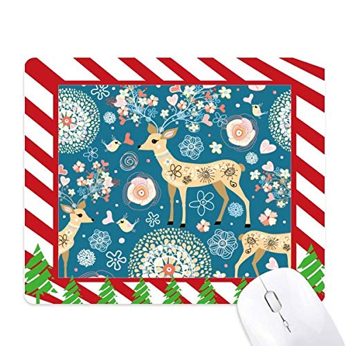 Tapis de souris cerfs fleur bleue cadeau de noël idéal pour collègue
