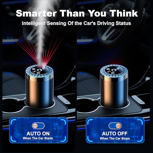 Image of Smart Car Air Freshener, Car Diffuser 50ml Capacity Essential Oils, Auto Turn On /Off, 5 Adjustable Modes, Long-Lasting Scent for 2 Months (Hilton Garden)