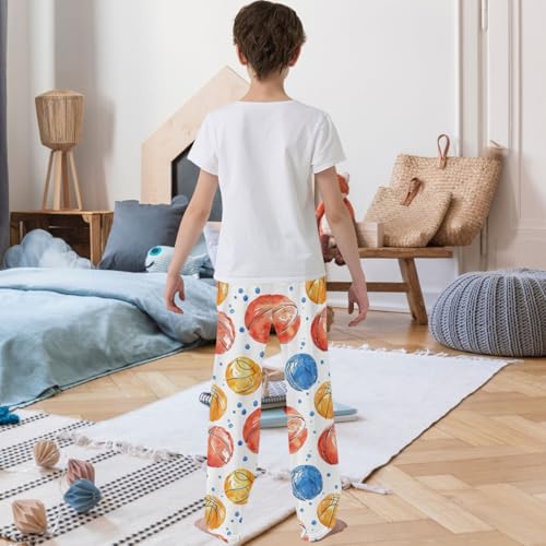 Boy's Pants Basketball Colorful Jogger Pants Elastic Waist Long Bottoms Trousers with Pockets 6-14 Years3