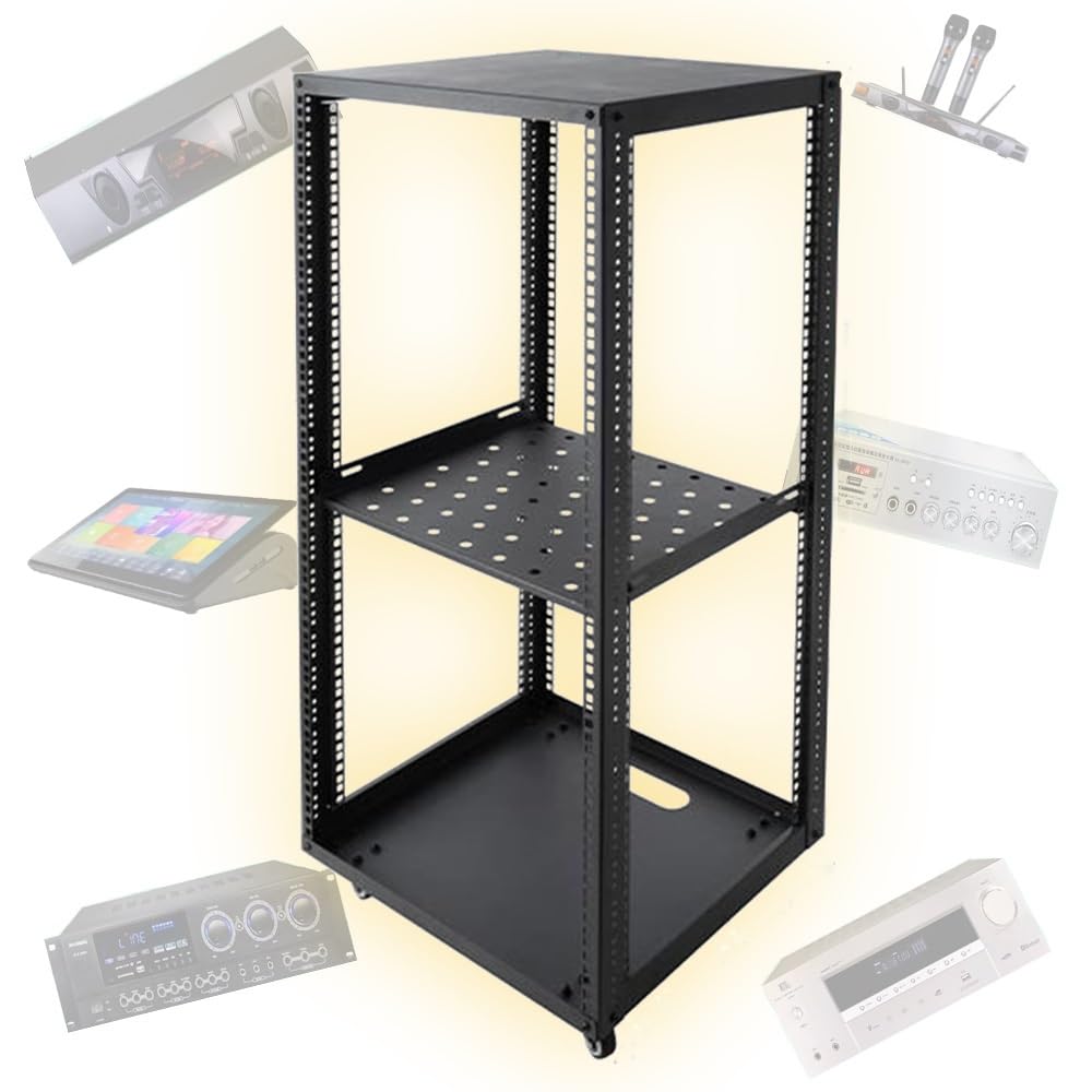 Regulowany wózek multimedialny AV z kółkami, solidna szafka do przechowywania stereo HiFi, przenośna wieża wideo, nizer, wysokość 108 cm, półka na konsolę multimedialną do kina domowego
