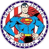 Desperate Enterprises Superman American Way Aluminum Sign with Embossed Edge - Nostalgic Vintage Metal Wall Decor - Made in USA