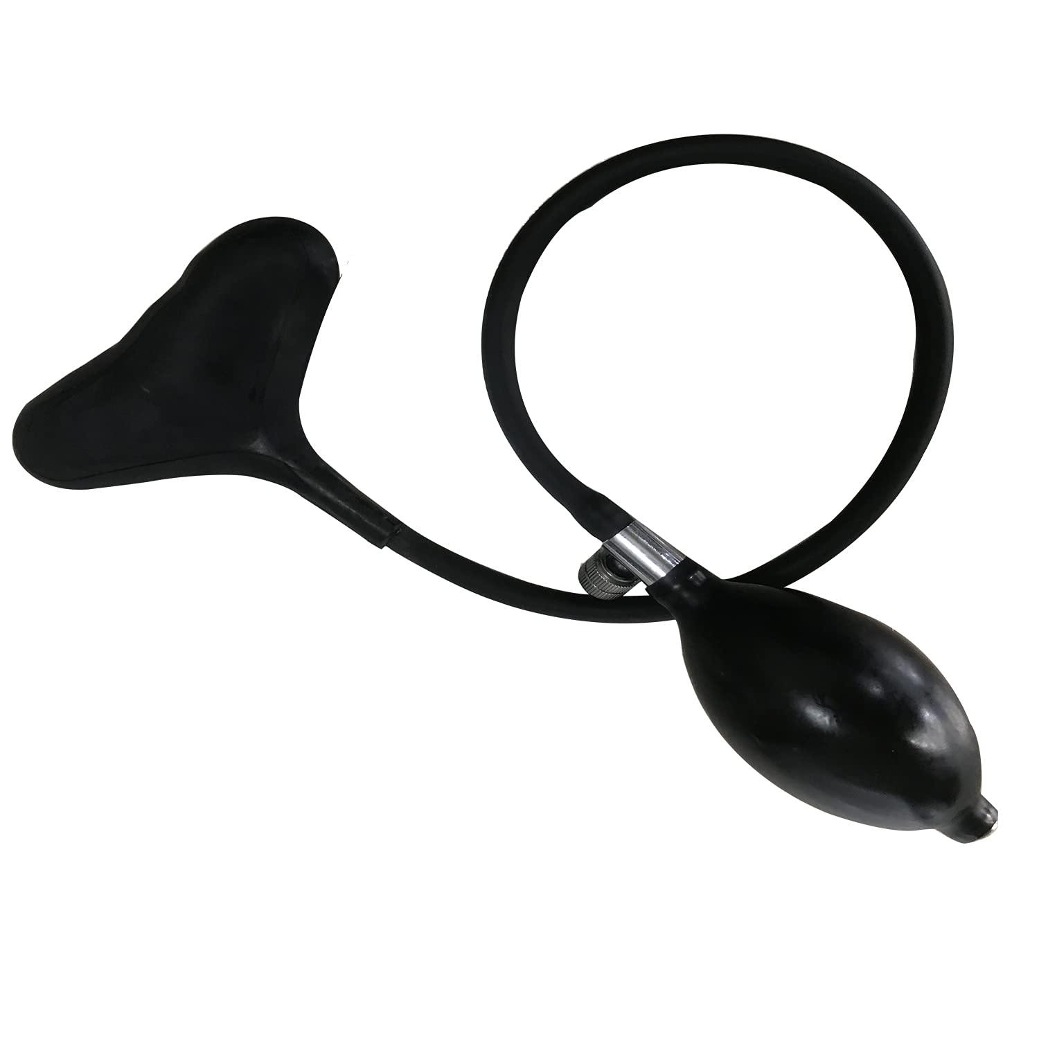 MFMYEE Masque en latex bondage, bâillon gonflable amovible et entièrement fermé, masque pour jeux de rôle SM, coiffe pour soirée d'Halloween. (M)