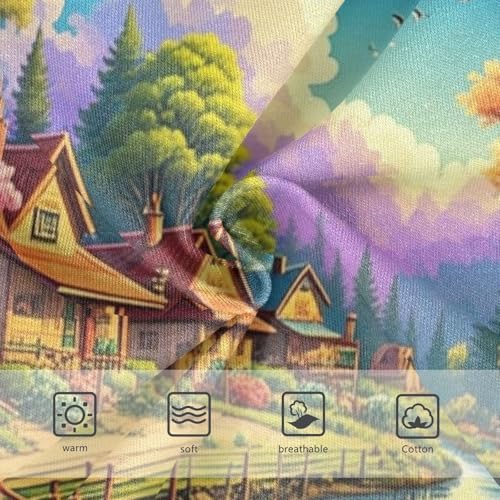 Toddler Underwear Floral 2t Cotton Girl Panties Cute Designer Briefs Underpants Colorful Countryside Village Scene3