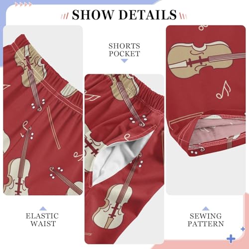 Musical Instruments Violin Red Boys Pants for Kids Jogger Pants with Pockets S-XL4