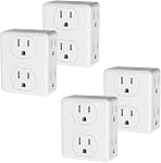 Outlet Extender, HICITY Multi Plug with 6 Electrical Outlets Adapter, 3-Prong Wall Outlet Tap for Cruise Ship Home Office Dorm, White (2 Pack)