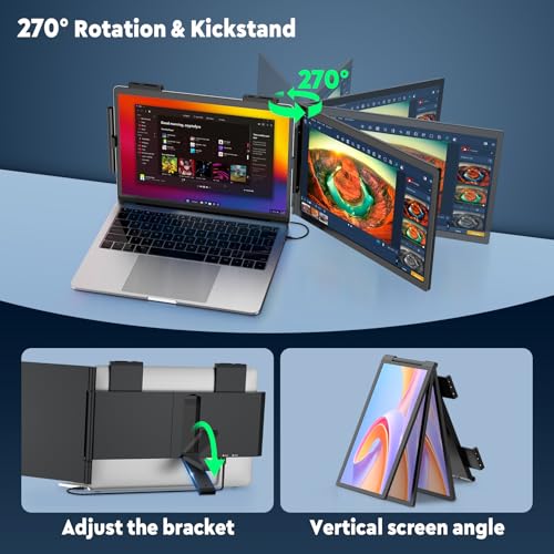 Image of KEEPTIME Laptop Screen Extender, 14 inch 1080P IPS Laptop Monitor Extender for 14 inch-16 inch Laptops, with USB-C /HDMI Port, Plug and Play Portable Monitor for Windows /Mac /Android /Switch /PS5