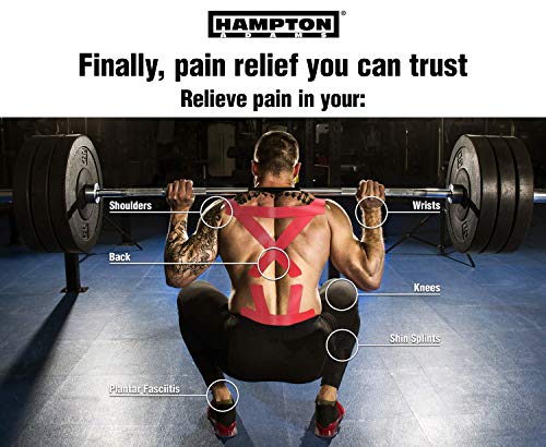 (2 Pack) Kinesiology Tape For Physical Therapy Sports Athletes – Latex Free Elastic, 16Ft Water Resistant Kinetic Uncut Kinesiology Tape For Knee Pain, Elbow & Shoulder Muscle - Red #TOP1