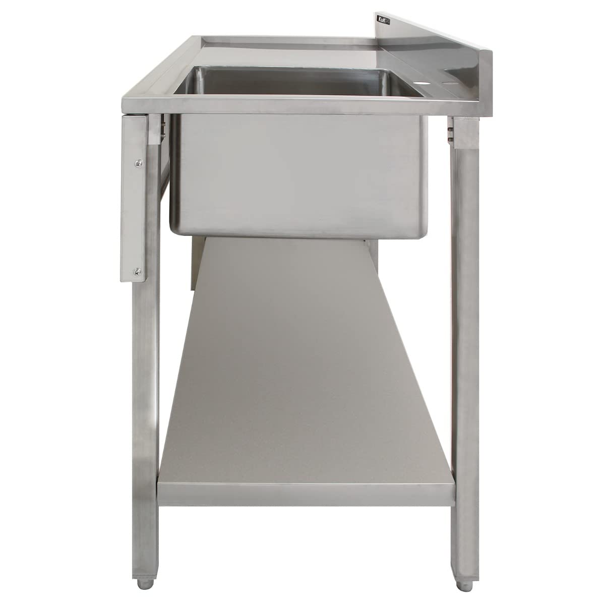 Lavello per ristorazione in acciaio inox cucina commerciale ristorante bar utility 90x120x60cm scolapiatti a sinistra a libero posizionamento ripiano inferiore regolabile Drenaggio a Sinistra