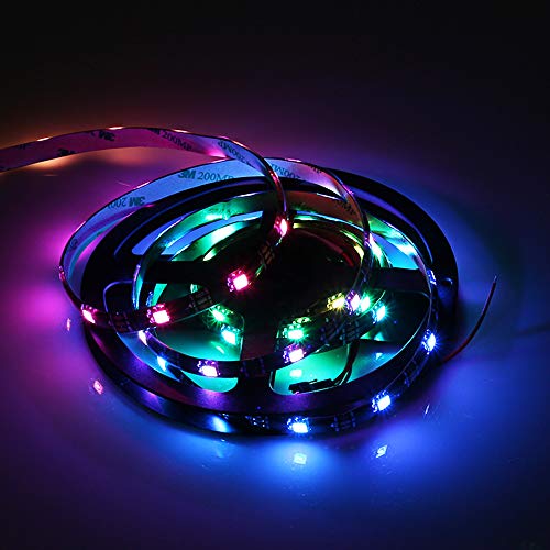 Hsthe Sea WS2812 lightbar RGB Alloy Wires 5050SMD 60Pixels/m 300Pixels Flexible Black PCB Full Color LED Pixel Strip IP20 Non-Waterproof - Image 3