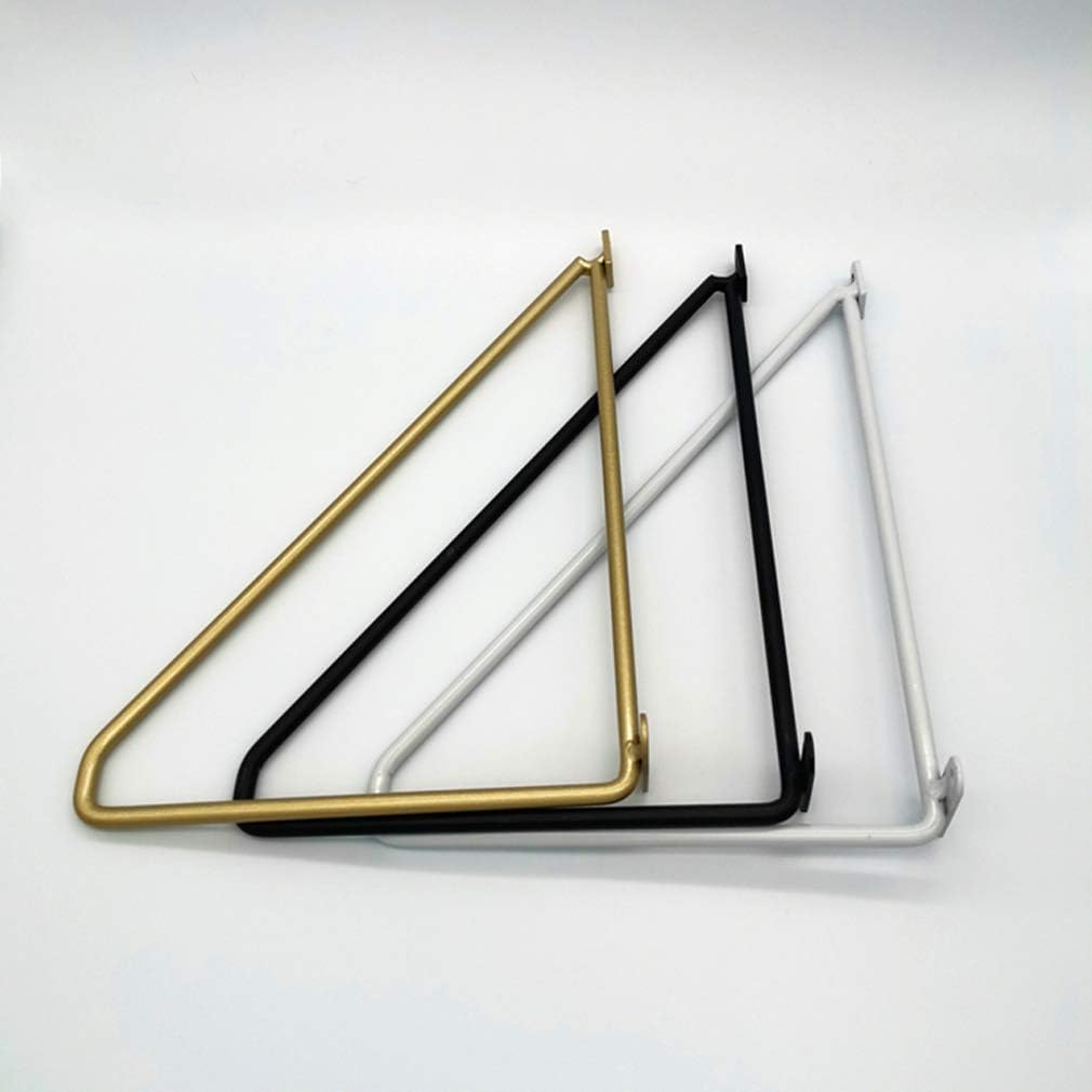 Hanging DIY Home Bedroom Living Room Wall Decoration Shelf Bracket,Metal Wrought Iron Triangle Shelf Supports,Floating Shelving Brackets,with Accessories,2 Pcs (25cm/9.8in,White)