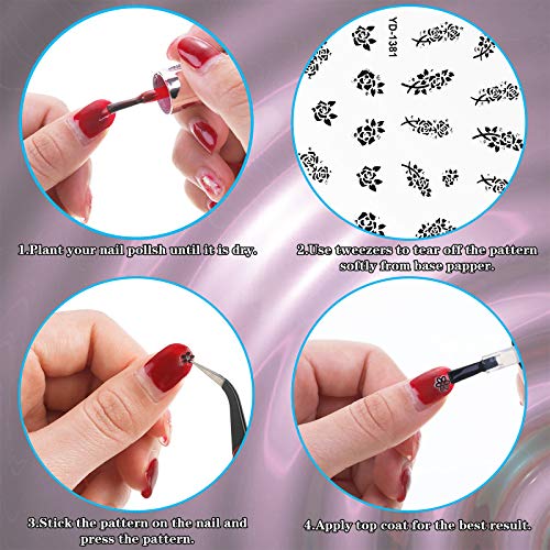 Blulu BLULU-NAIL FLORAL STICKERS-01 5000 Pieces Flower Nail Stickers 100 Sheets 3D Self-Adhesive Nail Floral Stickers Multi-Design Flower Nail Decals Multicolor Flower Manicure Stickers thumb #3