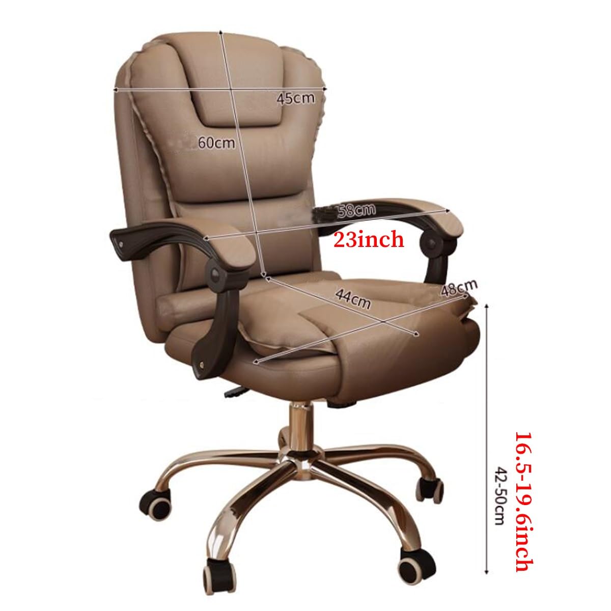 Krzesło biurowe z podnóżkiem, skórzane, ergonomiczne, domowe, do biurka, podłokietniki, obrotowe krzesło toaletkowe, czarne