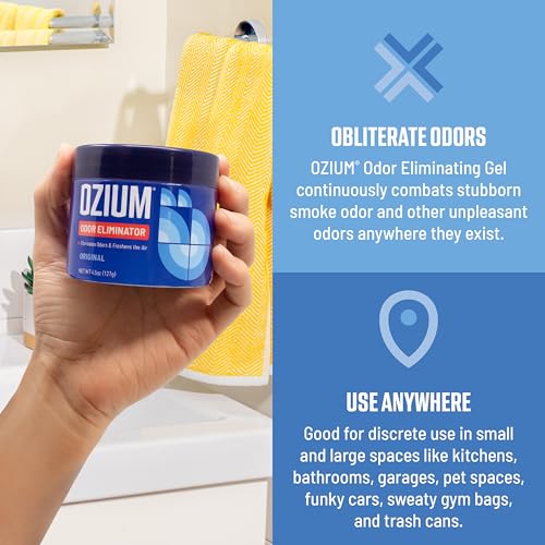 ozium 45 oz odor eliminating gel for homes cars offices and more original 4 pack