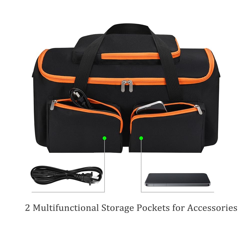 Harte Tragetasche für JBL PartyBox-On-The-Go, tragbare Reise-Aufbewahrungstasche mit Zubehörfach, Polyester-Shell-Schutzabdeckung, Schwarz