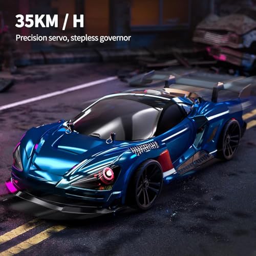Image of Jet Roy1 /16 Fast RC Cars for Adults, RC Drift Car, 38KM /H High-Speed 4WD, Full Proportional Control, 6 LED Light Modes, 2 Rechargeable Batteries, RTR Drifting Car (38KM /H High-Speed 4WD (SYC-02-Blue))
