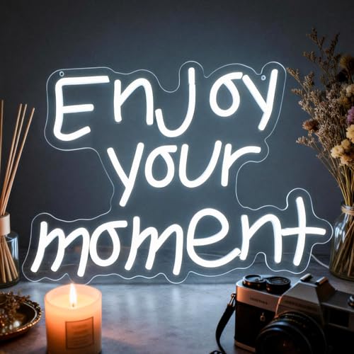Image of Enjoy Your Moment Neon Sign Led Neon Lights Signs for Wall Decor USB Powered Led for Room Decoration Home Game Room Bar Party Decor
