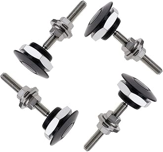 4Pack Quick Release Latch Lock Clip Push Button Bonnet Kit 1.25in/32mm Diameter Universal Aluminum Alloy Quick Latch Lock for Auto Car Bumper License Plate Hood or Various DIY(4Pack-Black)