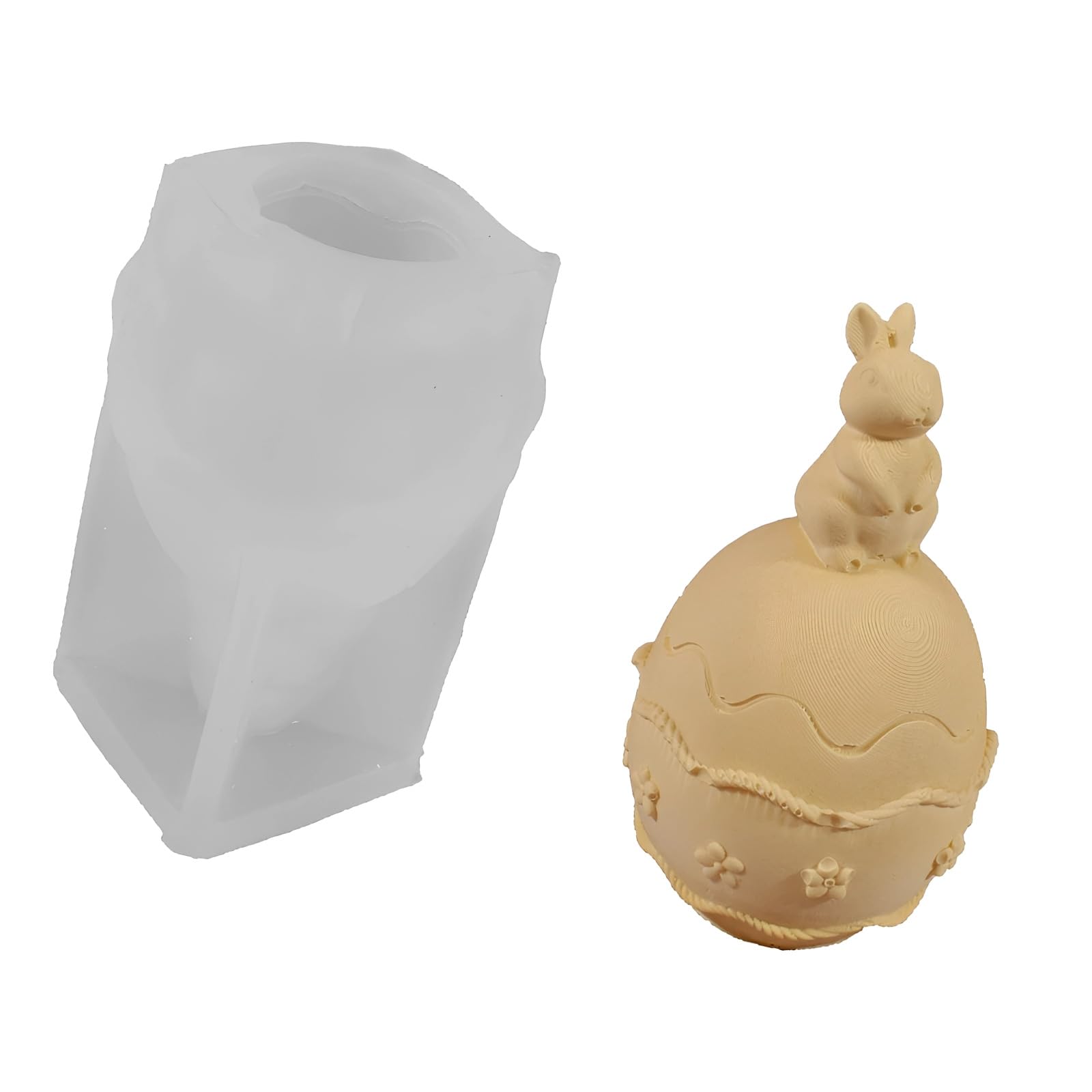 LUCKGONI Hare Easter Eggs Silicone Food Grade Silicone for Epoxy Resin Candle Soap Decoration