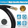 Boltigen 1/2'' ID Vacuum Refrigerant Hose, High Flow Black HVAC Vacuum Pump Hose with 3/8 to 1/4 Flare Fitting, 6 Feet Vacuum Certified Refrigerant Hose for AC/Refrigeration System #5