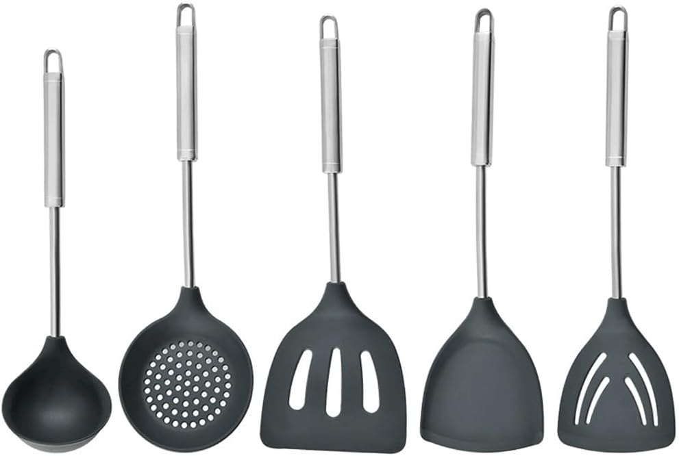 DUYHBAWRS-779 Silicone Shovels Soup Spoon Colander Frying Shovel Scraper Non-stick Pan Special Kitchen Utensils Set