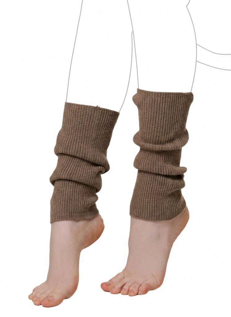 Legginsy damskie w 100% z kaszmiru - eleganckie, miękkie ciepłe getry z siateczki na zimę, do jogi i na co dzień