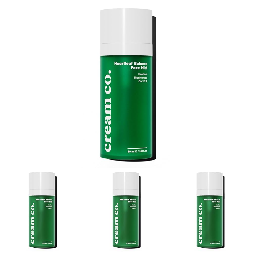 Cream Co. Gözenek Sıkılaştırıcı Ferahlatıcı Yüz Spreyi, Heartleaf Face Mist, Niacinamide, Tüm Cilt Tipleri, 50 ML (4 paketi)
