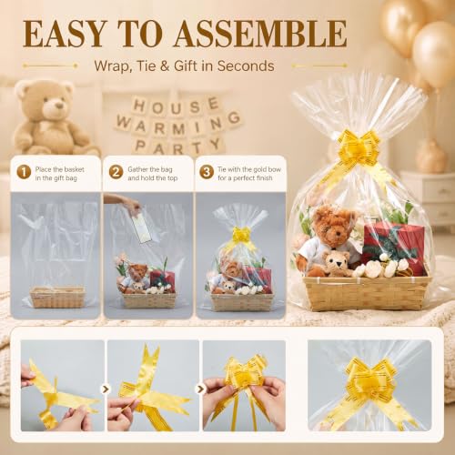 Mifoci 8 Set Baskets for Gifts Empty Kit, 11 x 6.3 ", Woven Bamboo Baskets - Image 3