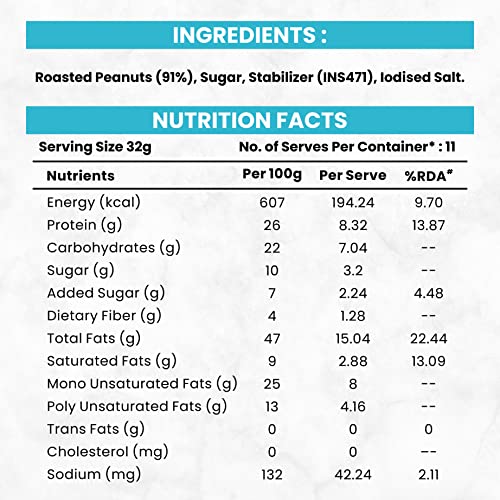 Image of Trubite Classic Peanut Butter (Creamy) (350g) | 26g Protein | Cholesterol Free | Indian Recipe | Delightful Taste (350G)