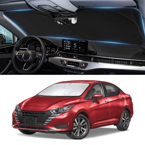 Image of Sun Shade for Nissan Versa 2020 2021-2025 2026 Windshield Sunshade | Custom Fit for Versa Accessories Foldable Front Window Cover UV Bloker Sun Visor Protector