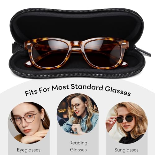 Image of Sunglasses Case with Belt Clip, Ultra Light Neoprene Zipper Soft Padded Glasses Case for Women Men