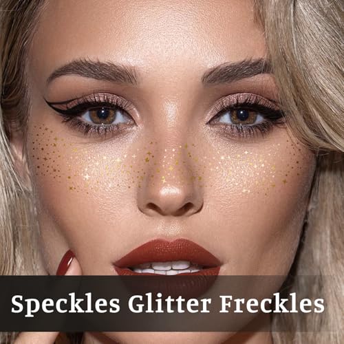 24 peças de adesivos de maquiagem - dourado - adesivos de maquiagem com glitter facial, sardas e tat