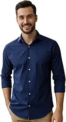 Camisa Social Masculina Manga Longa Gola Italiana confortavel e Elegante para Reunião e Ocasiões Especiais