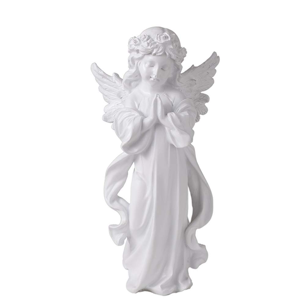 Figurine d'ange en prière pour déco église et maison blanche