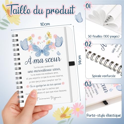 Sinmoe 3 Pièces Cadeau Soeur Noël pour Femme - à Ma Sœur – vue 3