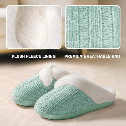 Image of Slippers for Women Fuzzy House Slip on Indoor Outdoor Bedroom Home Shoes