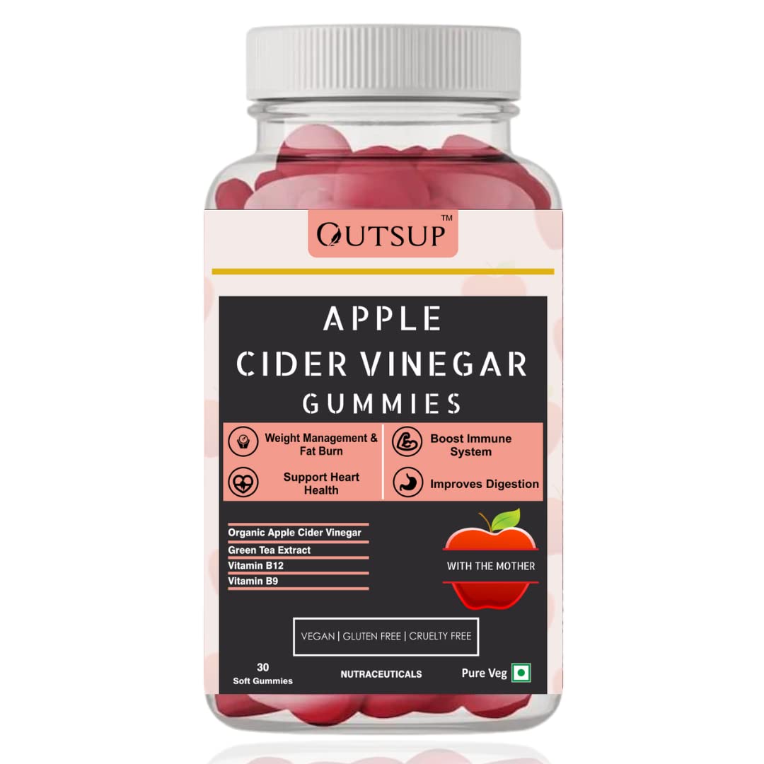 Apple Cider Vinegar Gummies with Green Tee Extract | Women & Men | ACV with Mother for Weight Management | Detoxing & Improved Metabolism - 30 Gummies