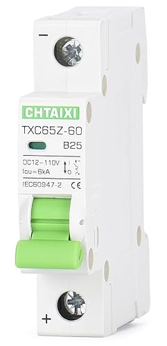 Miniatura 9 de Disyuntor miniatura de 12V-110V CC, protector de batería de 60 amperios y 1 poste para sistema solar fotovoltaico y RV, viaje magnético térmico,