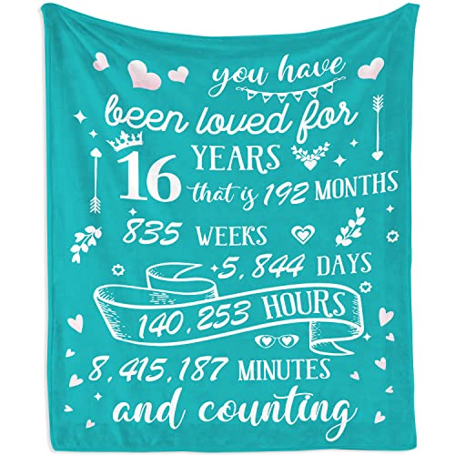 Mubpean Sweet 16 Gifts for Girls - Gifts for 16 Year Old Girl - Blanket 60 x50 - 16th Birthday Gifts for Girls - 16 Year Old Girl Gifts for Birthday, Gifts for Teens Girl Daughter Bestie Sister Decor