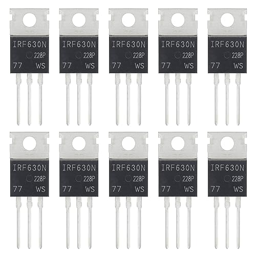Image of IRF630 MOSFET Transistors 9A 200V IRF630PBF N-Channel Power Transistor 9 Amp 200 Volt TO-220 (Pack of 10Pcs)