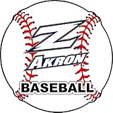 R and R Imports Akron Zips 4-Inch Round Baseball Vinyl Decal Sticker