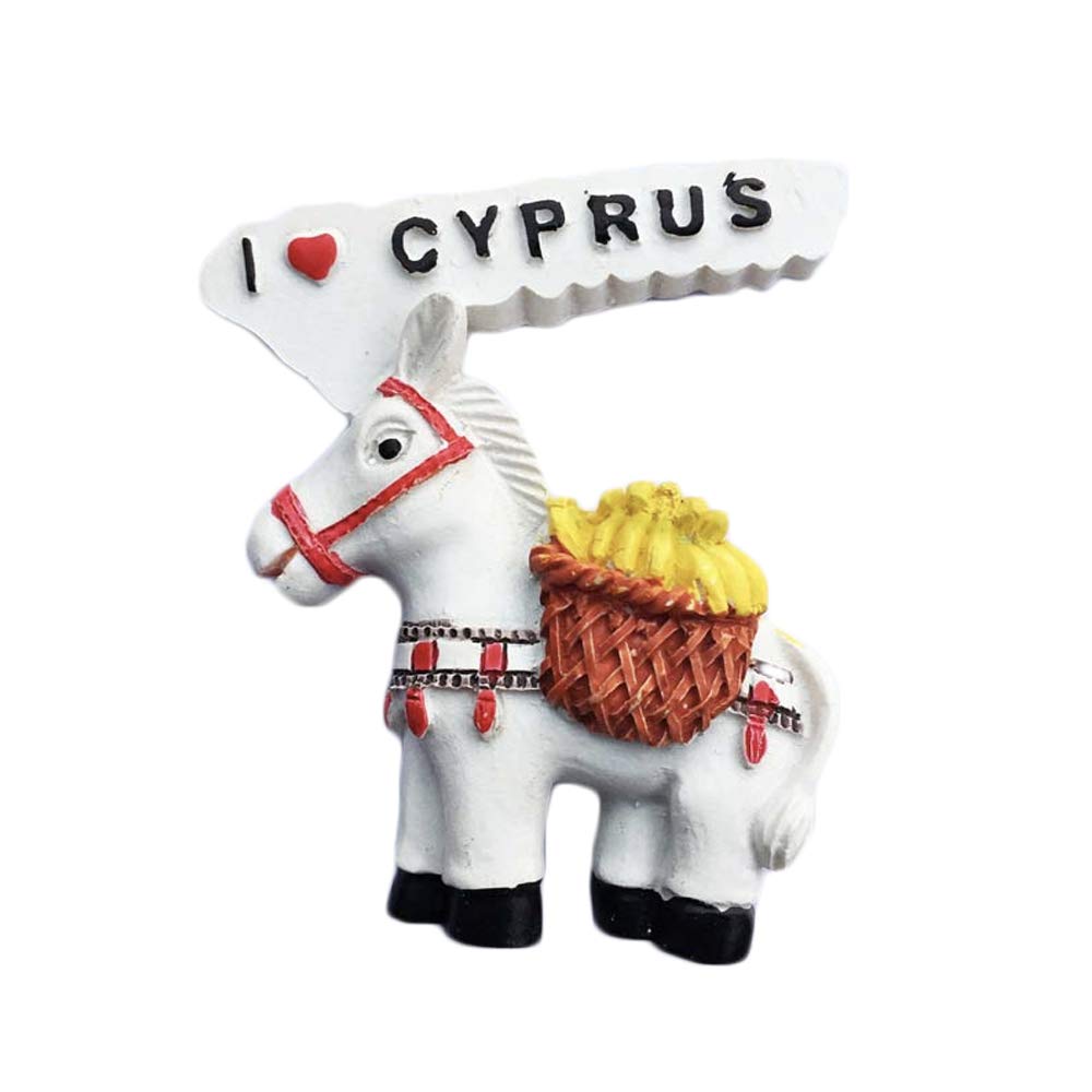 Calamita Frigorifero Cipro A Forma Di Asino - Souvenir Da Viaggio 3D In Resina - Fatto A Mano 7x6 Cm - Regalo Turistico