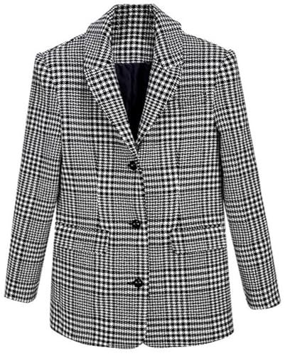 Blazer femme pied-de-poule chic veste de costume宴会 manteau décontracté