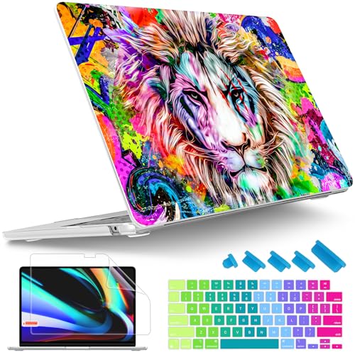 Image of Tuiklol for MacBook Air 13 inch Case M5 2026 M4 2025 M3 2024 M2 2022 Release Model A3449 A3240 A3113 A2681,Plastic Hard Shell Cover for MacBook Air 13.6 with Touch ID, Lion