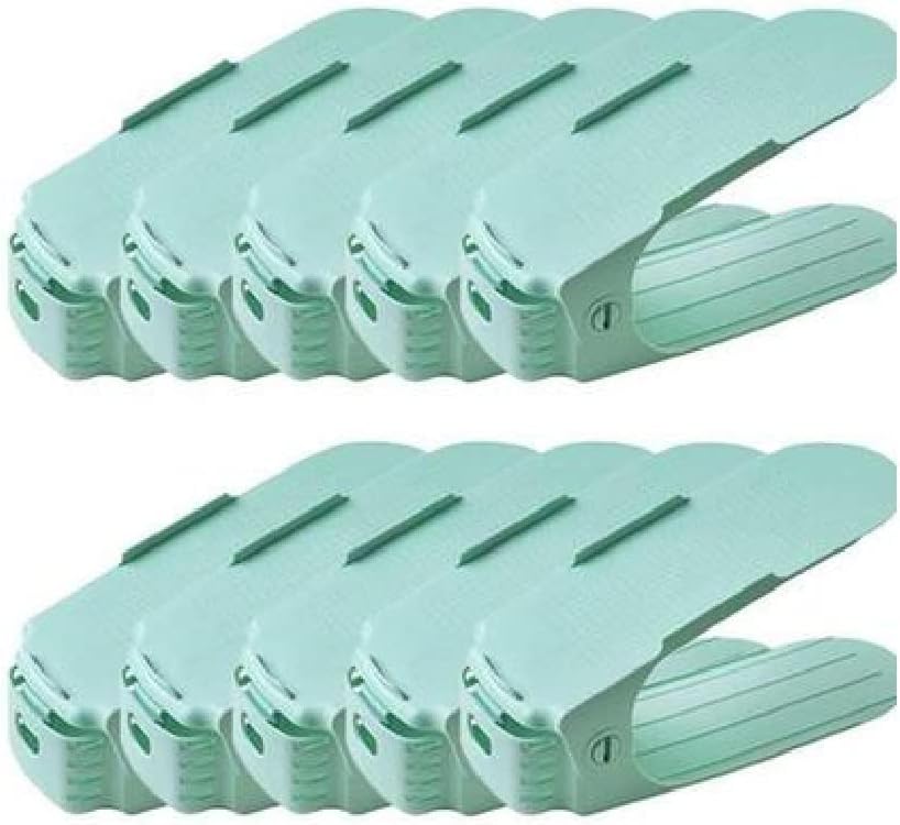 Shoe Slots Organizer,3 Heights Shoe Rack Finishing Rack Household Adjustable Plastic Shoe Holder Dormitory Shoe Space Saving, Non-Slip (Color : A) (D)
