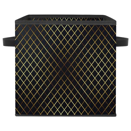 Bacs de rangement en tissu premium noir et or pour placard