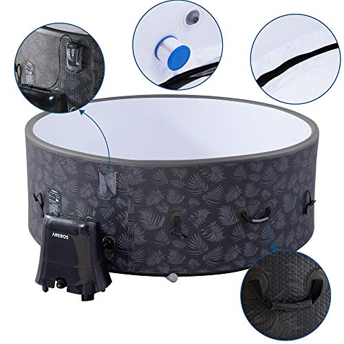 Arebos Whirlpool | opblaasbaar | binnen en buiten | 7 personen | drop-stittch | 130 massagejets | met verwarming | 1120… - Image 8