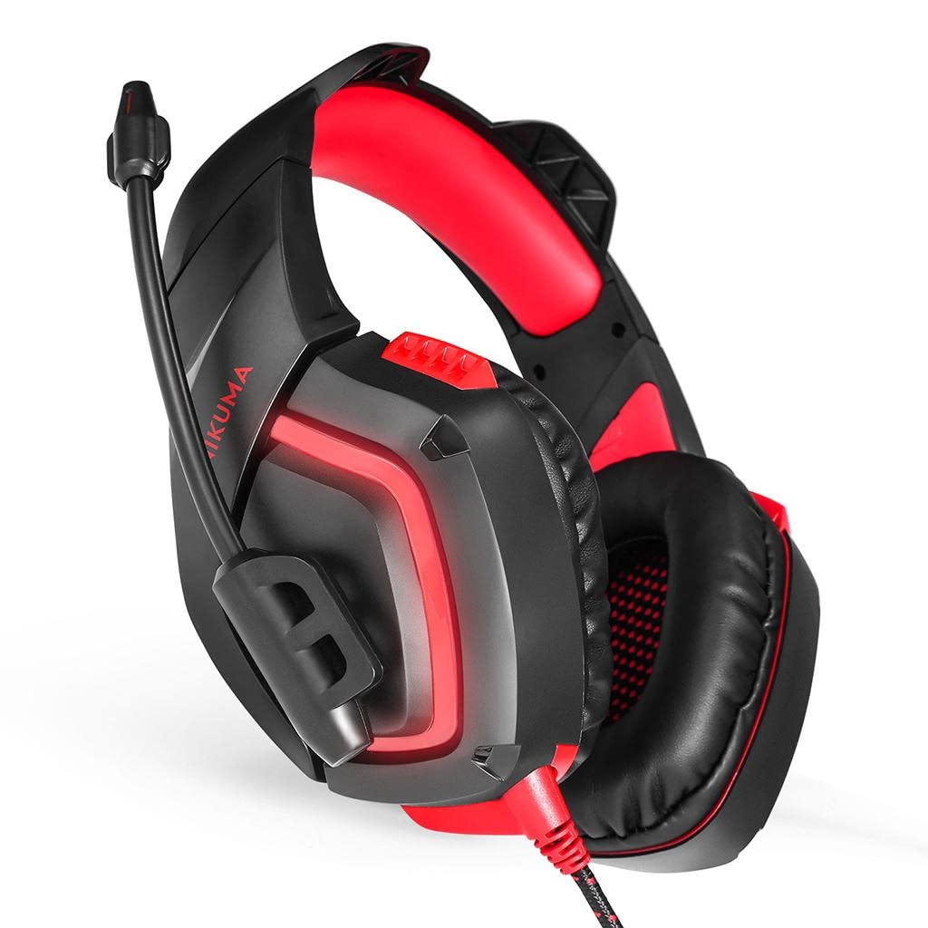 Stereo Bass Surround Gaming Headset with Mic for PS4 Xbox One PC Black Red Laptop & Desktop Accessories | Headsets Stereo Bass Surround Gaming Headset with Mic for PS4 Xbox One PC Black Red Laptop & Desktop Accessories | Headsets