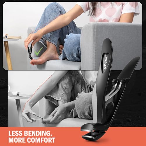 Image of BEZOX Nail Clippers with Metal Nail File - Curved Head Toe Nails Clipper for Thick Nails for Seniors, Free Rotating Finger Nail Clippers for Adult - Premium Nail Cutters for Fingernails and Toenails