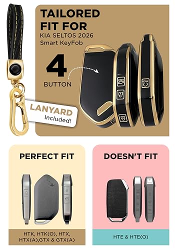 Image of Metalyx Key Fob Cover for Kia Seltos 2026 Facelift (HTK, HTK(O), HTX, HTX(A), GTX, GTX(A)) | Soft TPU | Anti-Scratch | Strong Signal | Stylish Case with Lanyard
